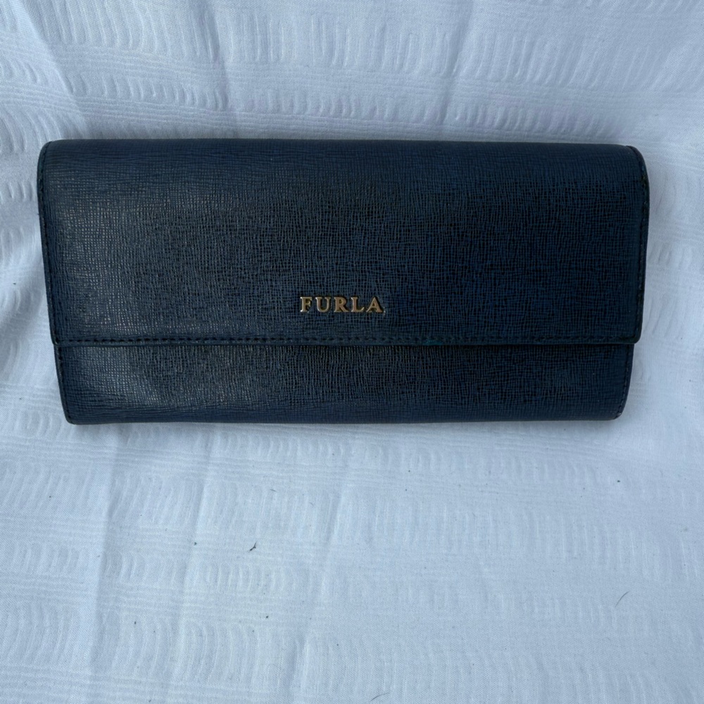 Furla Navy Blue Leather Wallet